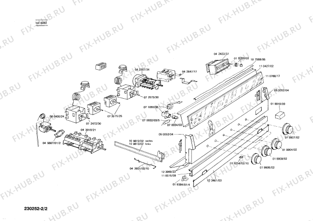 Взрыв-схема плиты (духовки) Siemens HE6082 - Схема узла 02