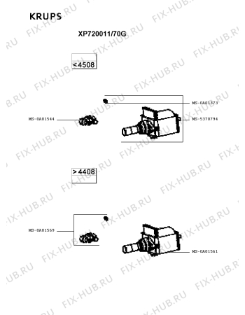 Схема №4 XP72101B/70G с изображением Плата управления для кофеварки (кофемашины) Krups MS-5945312