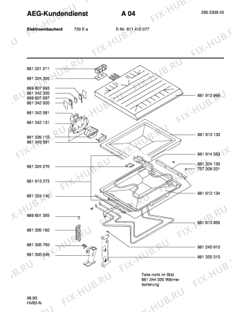 Взрыв-схема плиты (духовки) Aeg COMPETENCE 730E-S - Схема узла Section3