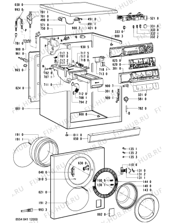 Схема №2 WAK 1600 EX/4 с изображением Обшивка для стиралки Whirlpool 481245215149