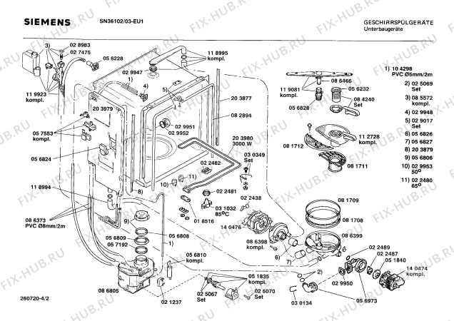 Схема №4 SN36102 с изображением Панель для посудомойки Siemens 00271974