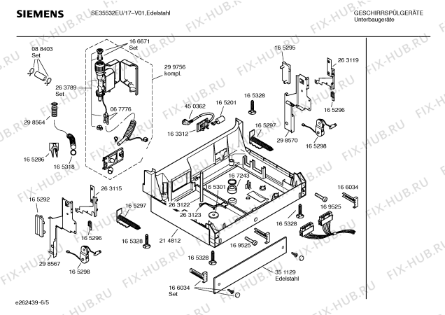Взрыв-схема посудомоечной машины Siemens SE35532EU - Схема узла 05