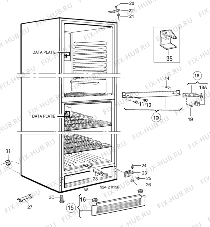 Взрыв-схема холодильника Electrolux ER3407B - Схема узла C10 Cabinet