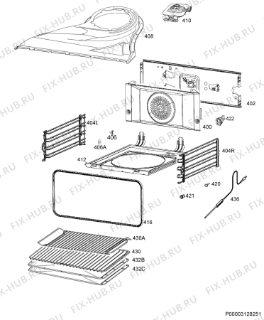 Взрыв-схема плиты (духовки) Aeg KSE882220M - Схема узла Oven