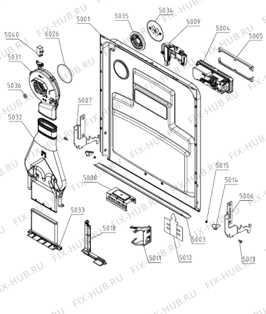Взрыв-схема посудомоечной машины Asko DBI664IXXLS.U (728602, DW40.2) - Схема узла 05