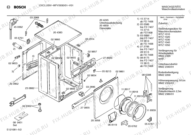 Схема №5 WM44330SI SIWAMAT PLUS 4433 с изображением Крышка для стиралки Bosch 00059221