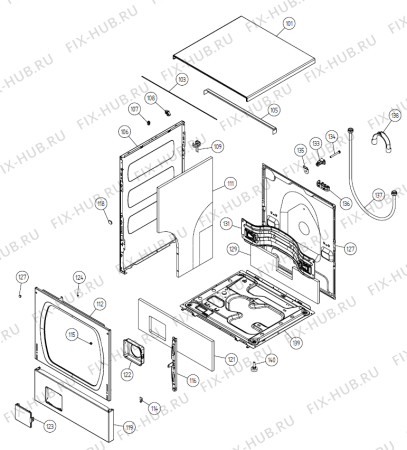 Схема №4 W6762 AU   -White (900003494, WM75) с изображением Обшивка для стиральной машины Gorenje 189599