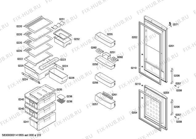 Схема №3 3KEP6863 с изображением Дверь для холодильной камеры Bosch 00710259