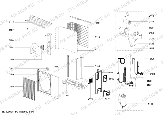 Схема №1 B1ZDA12500 с изображением Клемма для кондиционера Bosch 00618532