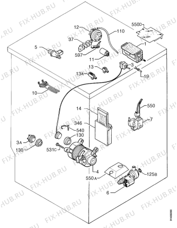 Взрыв-схема стиральной машины Privileg 028981 6 - Схема узла Electrical equipment 268