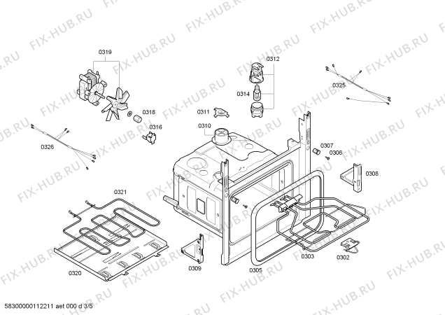 Схема №4 HBN230250E с изображением Блок подключения для плиты (духовки) Bosch 00499772