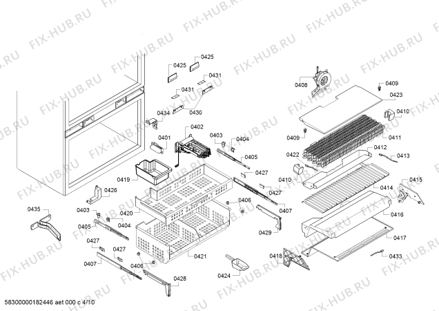 Схема №6 T36BB820SS Thermador с изображением Поднос для холодильной камеры Bosch 00772551