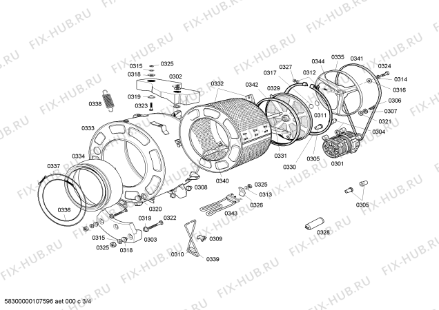 Взрыв-схема стиральной машины Bosch WFA106Q30I - Схема узла 03