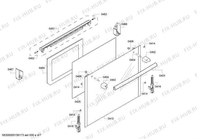 Взрыв-схема плиты (духовки) Bosch HCL724327V - Схема узла 04