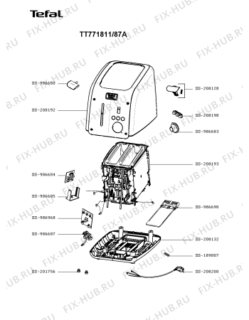 Схема №1 TT771811/87A с изображением Электропитание для тостера (фритюрницы) Tefal SS-208200