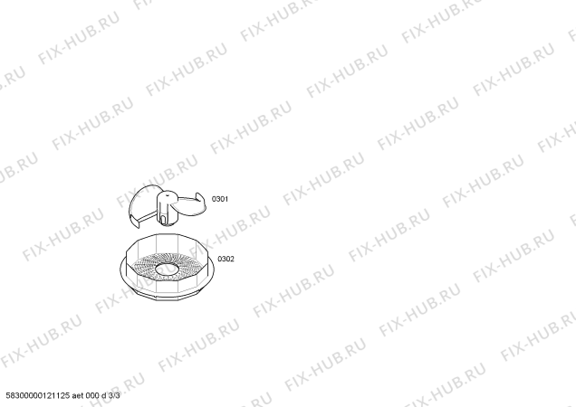 Взрыв-схема кухонного комбайна Bosch MCM5525COE, collection - Схема узла 03