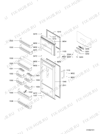 Схема №3 ARC 4440 с изображением Дверь для холодильника Whirlpool 480132101875