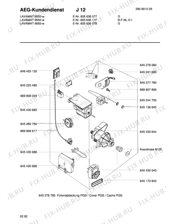 Взрыв-схема стиральной машины Aeg LAV9550 W - Схема узла Electrical equipment 268