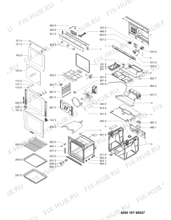 Схема №1 KOGSS60600 (F096205) с изображением Таймер для духового шкафа Indesit C00398160