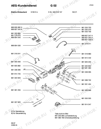 Взрыв-схема плиты (духовки) Aeg 5130E-B NSF - Схема узла Section5