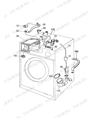 Взрыв-схема стиральной машины Zanussi Electrolux FCS872C - Схема узла W30 Water details  D
