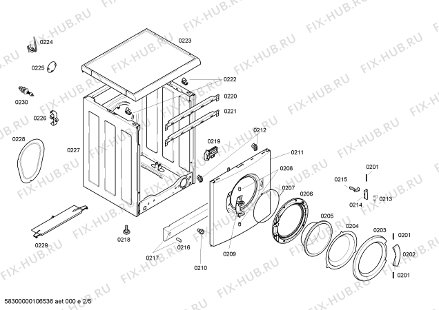 Взрыв-схема стиральной машины Bosch WVT126SGB Exxcel - Схема узла 02