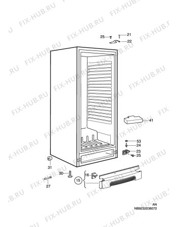 Взрыв-схема холодильника Electrolux ERC31300W - Схема узла C10 Cabinet