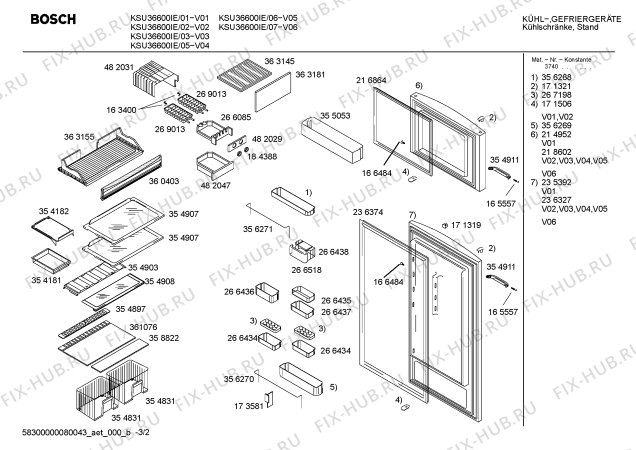 Схема №3 KSU36120GR с изображением Плата для холодильной камеры Bosch 00363153