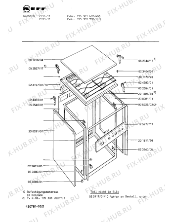 Схема №10 195303707 2394.11FG с изображением Крышка для электропечи Bosch 00053474