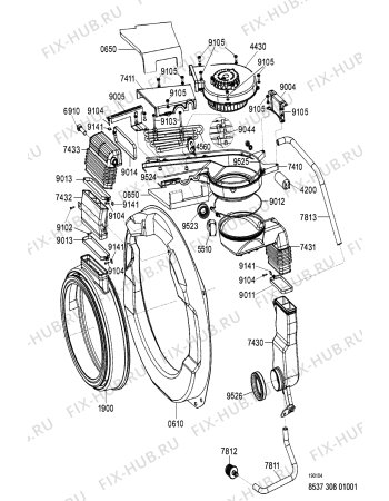 Схема №4 AWG 308 с изображением Тумблер для стиралки Whirlpool 481232818186