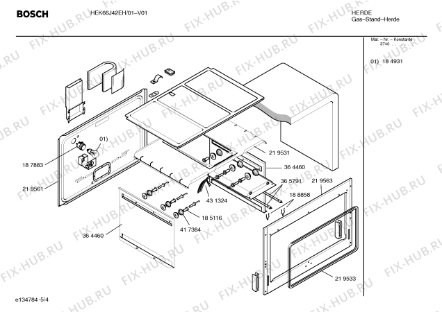 Схема №5 HEK66J42EH HF EXPORTACAO с изображением Декоративная рамка для духового шкафа Bosch 00219786