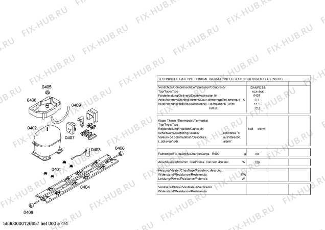 Схема №4 KGU40670EU с изображением Ручка двери для холодильника Bosch 00497619