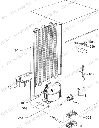 Взрыв-схема холодильника Zanussi ZT2800B - Схема узла Refrigerator cooling system