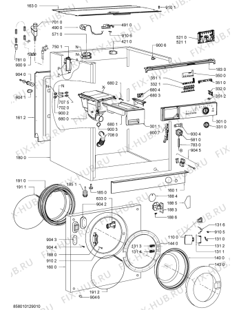 Схема №2 FL 5101 с изображением Бак (полубак) для стиралки Whirlpool 481075020272