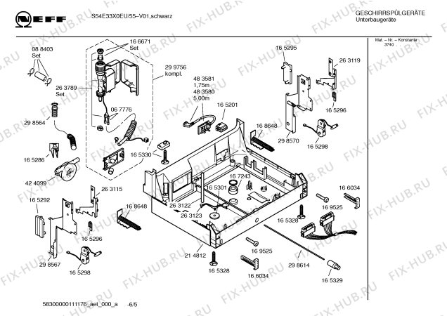Схема №5 S5433X1 Art:SV330A с изображением Инструкция по эксплуатации для посудомоечной машины Bosch 00691294
