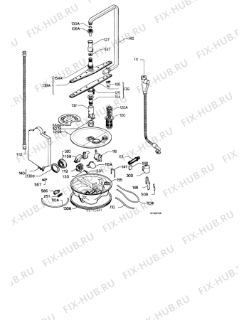 Взрыв-схема посудомоечной машины Zanussi ID4016B - Схема узла Water equipment