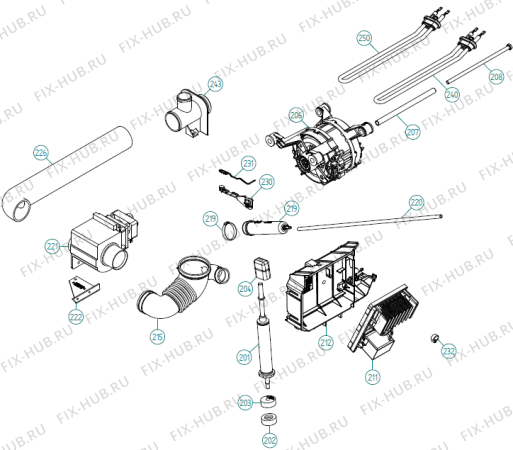 Взрыв-схема стиральной машины Gorenje SC65 valve (400 V) BE   -Titanium (900004587, WM70.C) - Схема узла 02