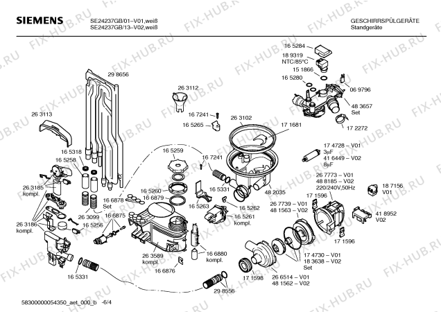 Схема №5 SE24237GB с изображением Панель управления для посудомоечной машины Siemens 00360564