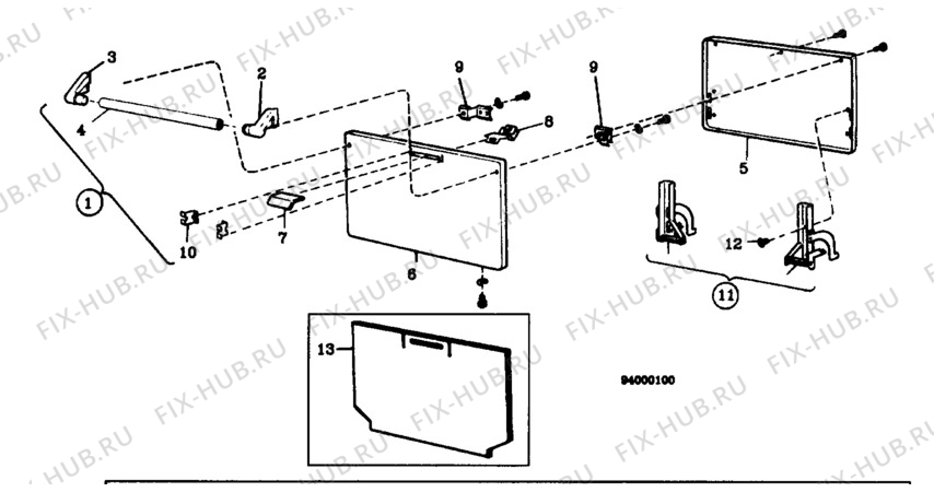Взрыв-схема посудомоечной машины Elektro Helios SG630 - Схема узла H10 Oven Door bi (small)