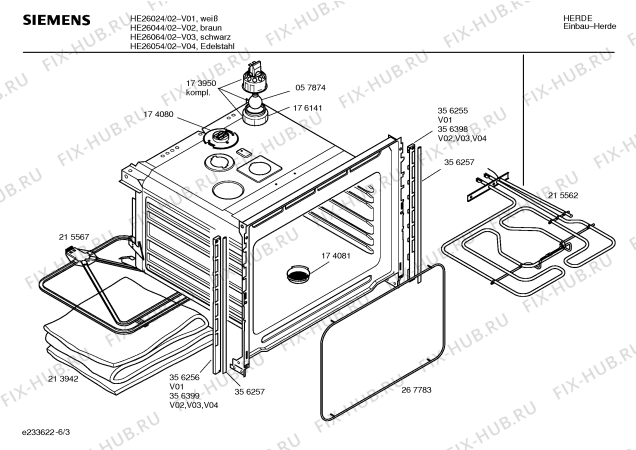 Схема №6 HE26064 с изображением Инструкция по эксплуатации для духового шкафа Siemens 00528274