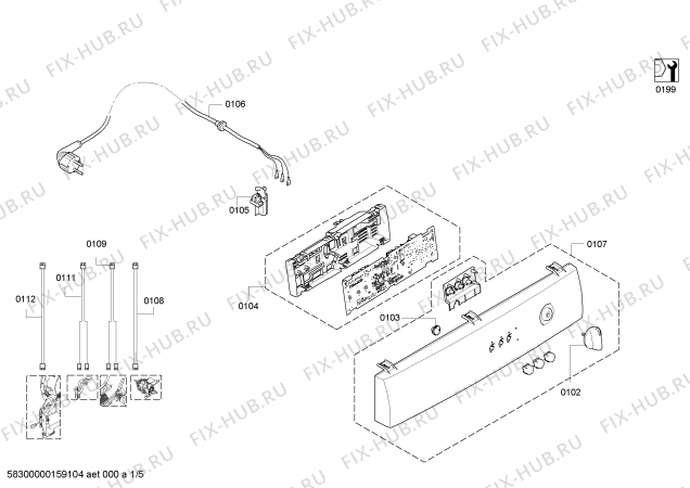 Схема №4 WTC84100TR с изображением Панель управления для сушилки Bosch 00678005