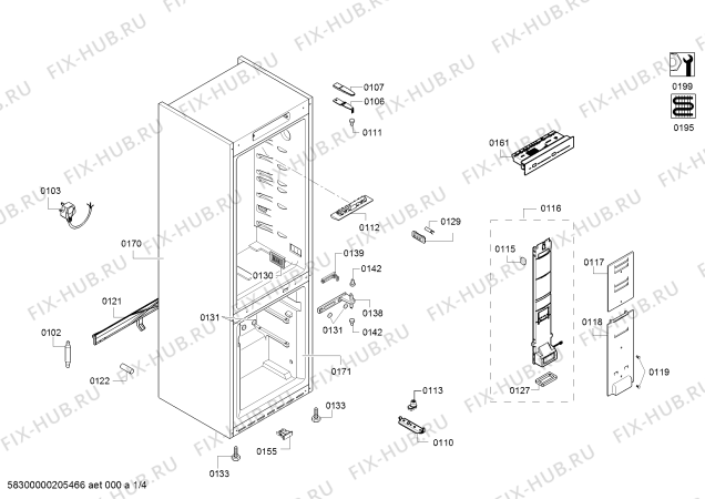 Схема №4 KGN36VW45, Bosch с изображением Дверь для холодильника Siemens 00717484