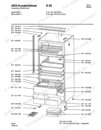 Взрыв-схема холодильника Aeg S2632-1 I - Схема узла Housing 001