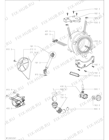 Схема №2 WAK 7400 с изображением Запчасть для стиралки Whirlpool 481011082977