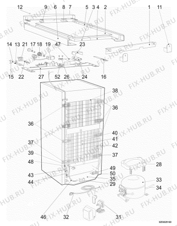 Взрыв-схема холодильника Electrolux ERB3798X - Схема узла Electrical equipment 268