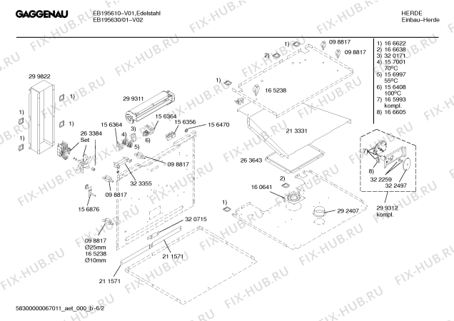 Схема №6 EB194610 с изображением Планка для плиты (духовки) Bosch 00234498