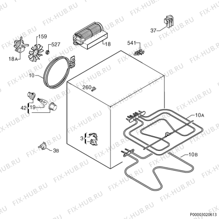 Взрыв-схема плиты (духовки) Zanussi ZOB383X - Схема узла Electrical equipment