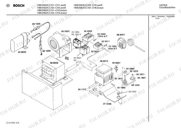 Взрыв-схема плиты (духовки) Bosch HBE6922CC - Схема узла 04