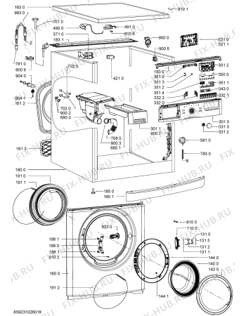 Схема №2 AWO/C 7810 с изображением Модуль (плата) для стиральной машины Whirlpool 481010501021