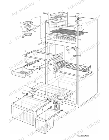 Взрыв-схема холодильника Electrolux END5298X-REEN - Схема узла Section 5